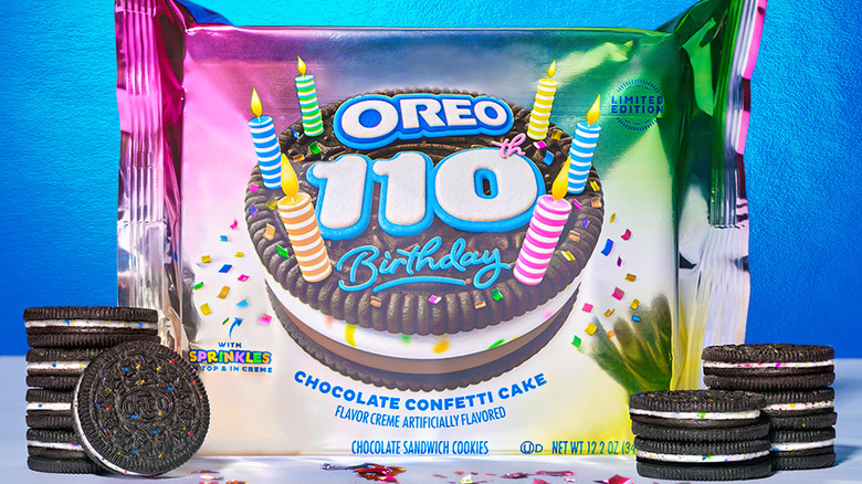 Package of birthday sprinkles Oreos