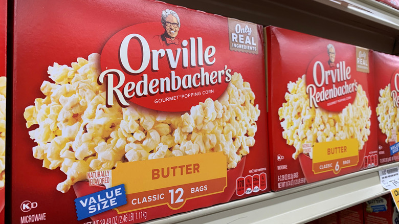 Orville Redenbacher'S popcorn on grocery shelves 