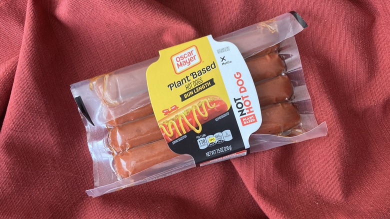 package of Oscar Mayer plant dogs