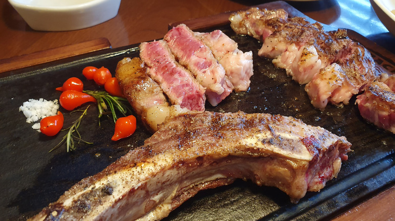 Steaks on plate from Outback Steakhouse