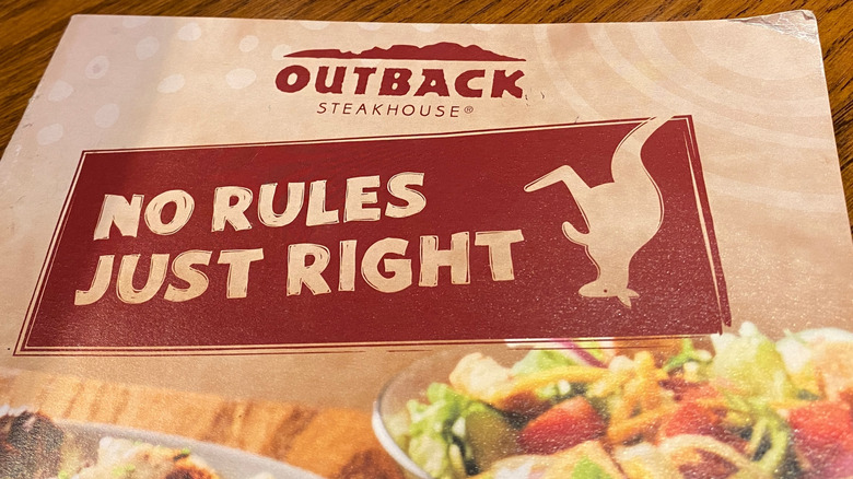 Outback Steakhouse menu
