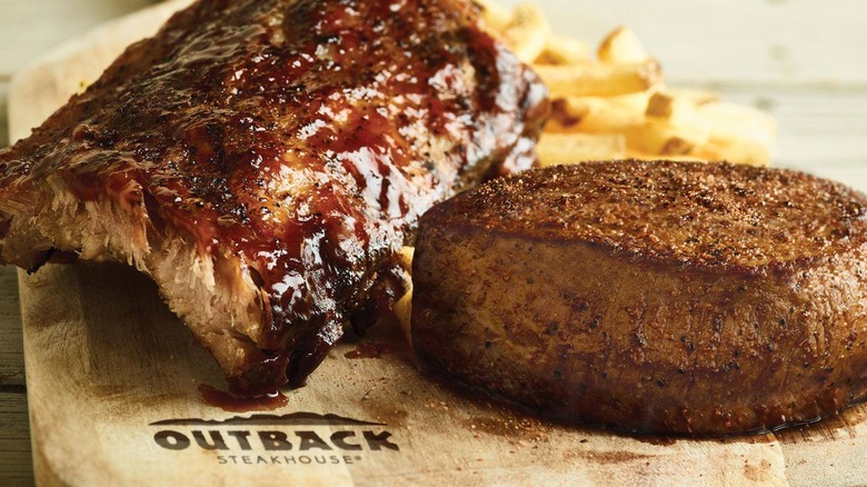 Steak and ribs from Outback Steakhouse