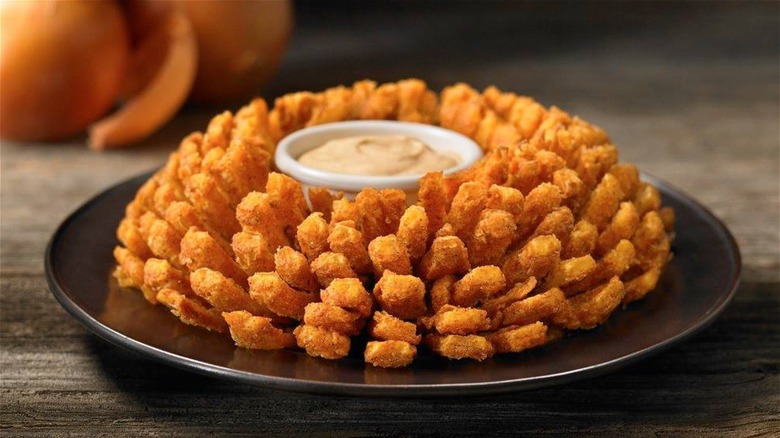 Blooming Onion on plate