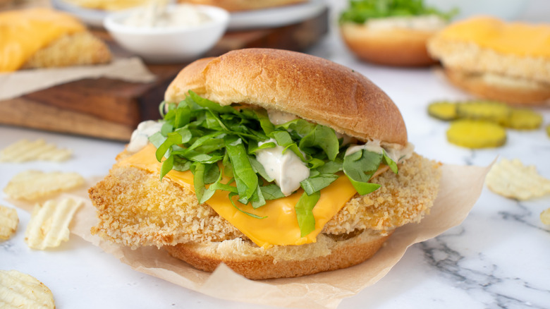 oven-fried fish sandwich