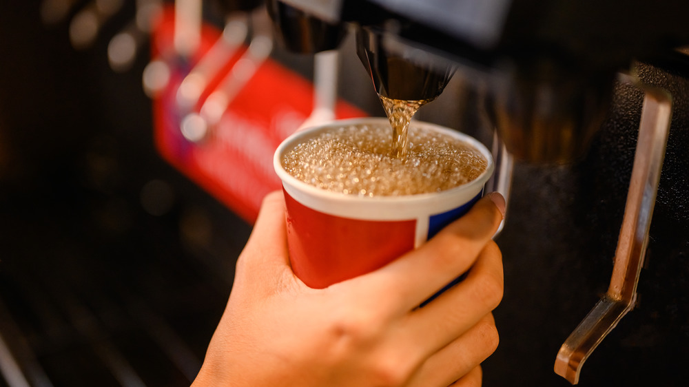 Soda machine at restaurant