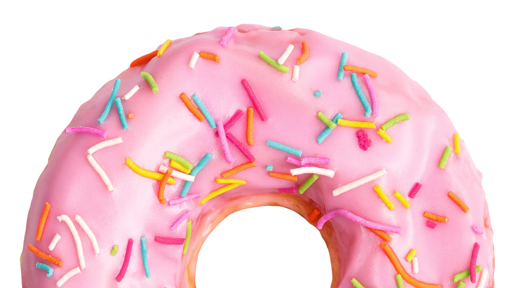 Pink sprinkle donut