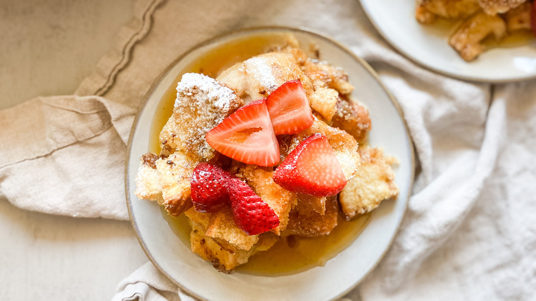 plated Overnight French Toast Casserole 