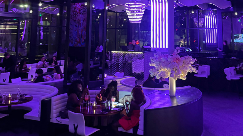 The interior of STK Steakhouse in Los Angeles.