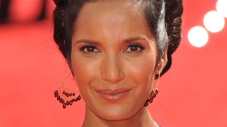 Padma Lakshmi smiling on red carpet