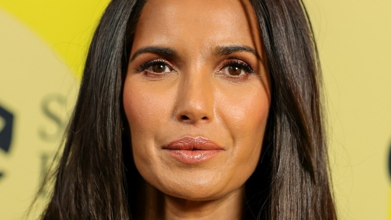 Padma Lakshmi pursing lips