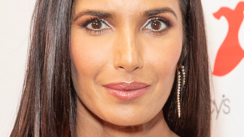 Padma Lakshmi with diamond earrings