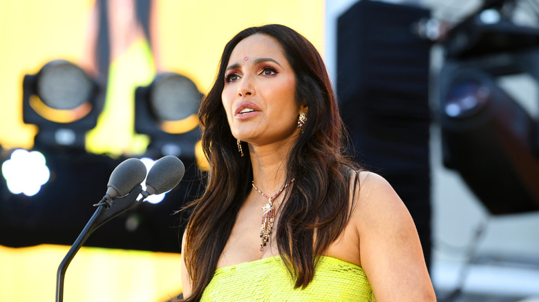 Padma Lakshmi speaks at an event