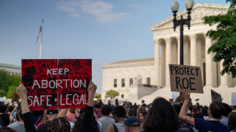 Protesters outside the Supreme Court