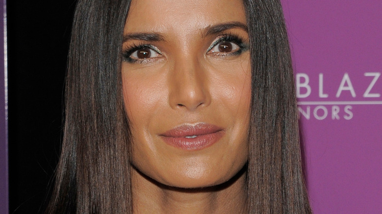 Padma Lakshmi with hair down and slight smile