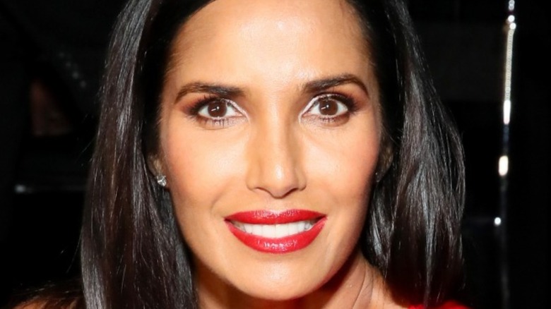 Padma Lakshmi with red lipstick