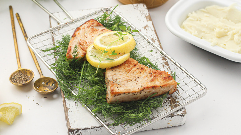 pan-seared swordfish with lemon