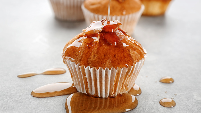 Pancake muffins with maple syrup
