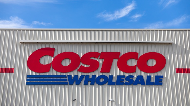 closeup of costco store sign