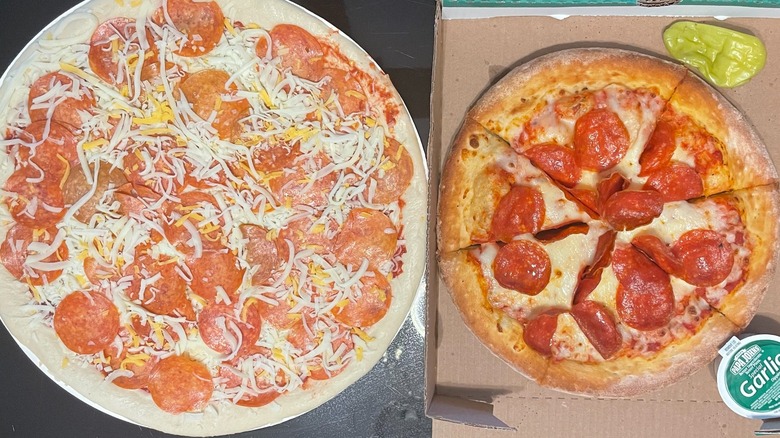 pepperoni pizzas side by side
