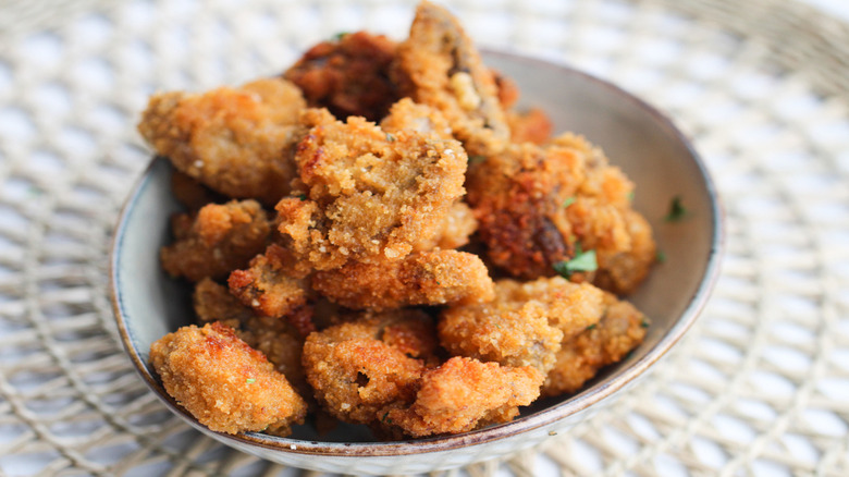 Bowl of fried mushrooms