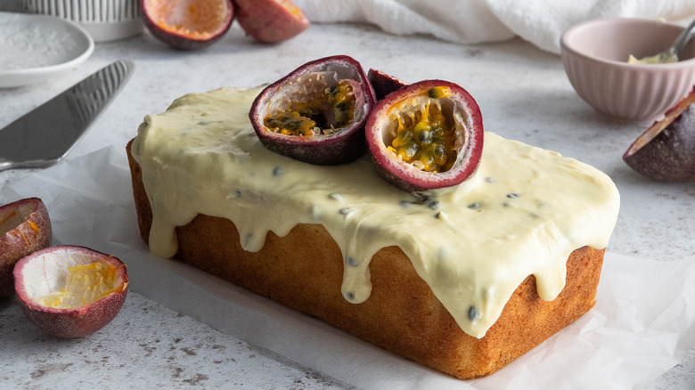 passionfruit cake on plate 