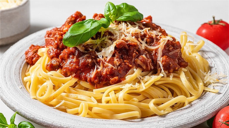 Spaghetti in a bowl