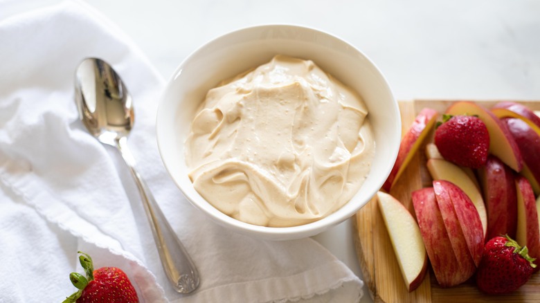 peanut butter dip in bowl 