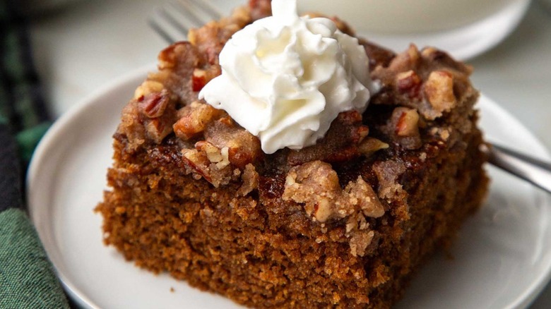 cake slice with whipped cream