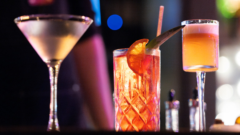 Cocktails on bar