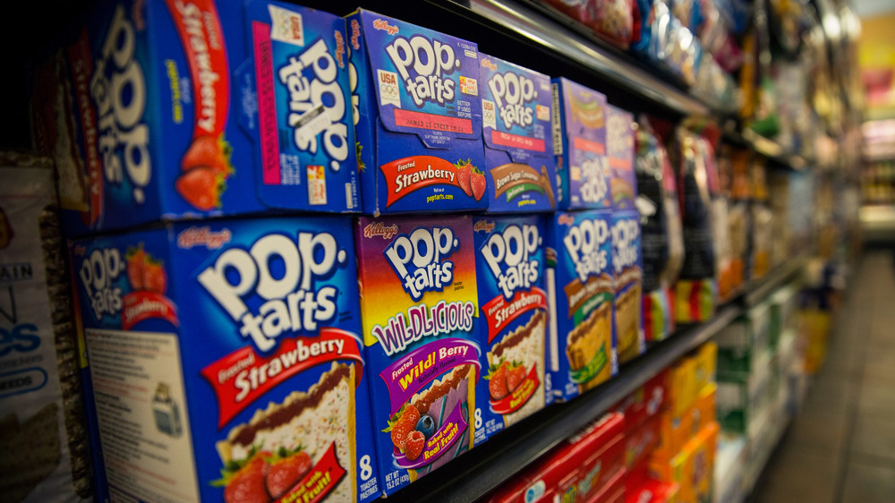 Boxes of Pop-Tarts on shelves