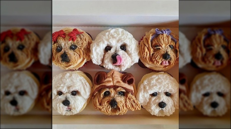 Cupcakes with dog faces