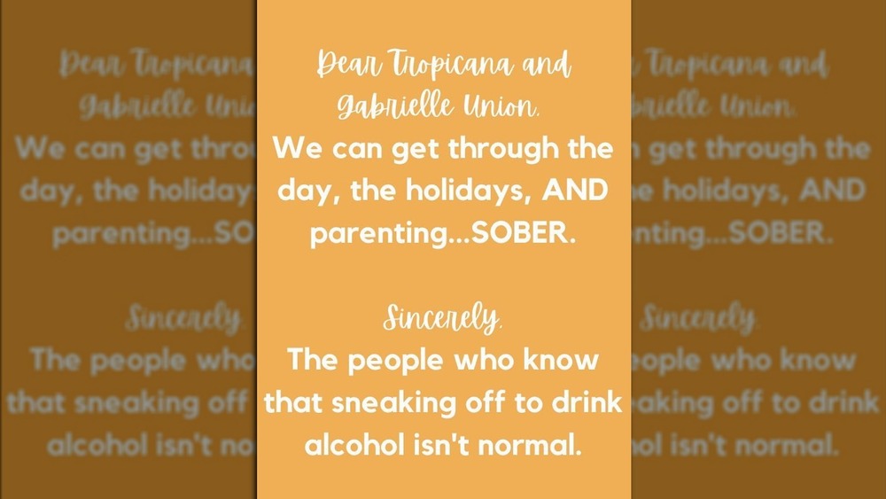 Instagram post criticizing Tropicana