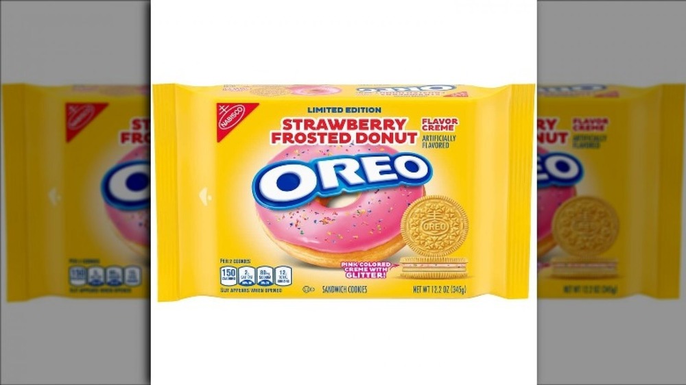 New package of strawberry donut oreos