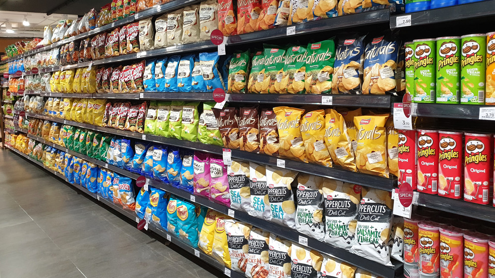 Shelves of snacks