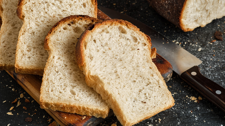 Loaf of sliced white bread