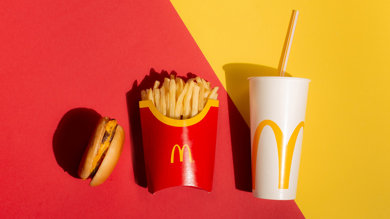 McDonald's fries, burger, and cup