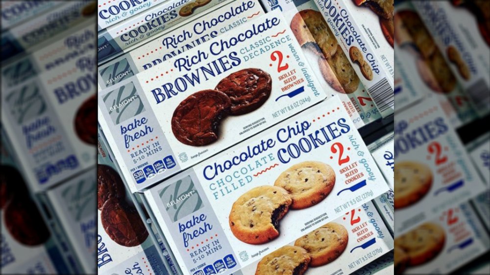 Boxes of Aldi's skillet cookies and brownies