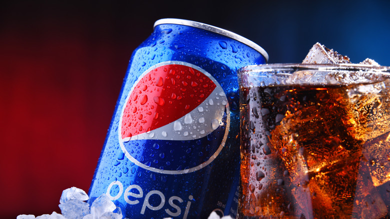 Can of Pepsi in ice