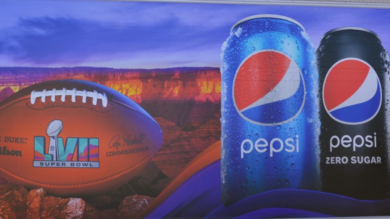 Pepsi ad on a truck for Super Bowl