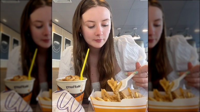 TikToker trying Peru's saucy McDonald's fries