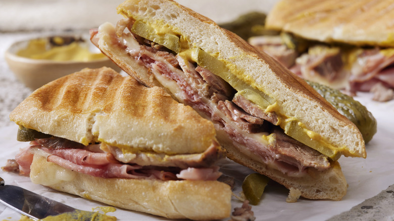 Cuban sandwich on plate