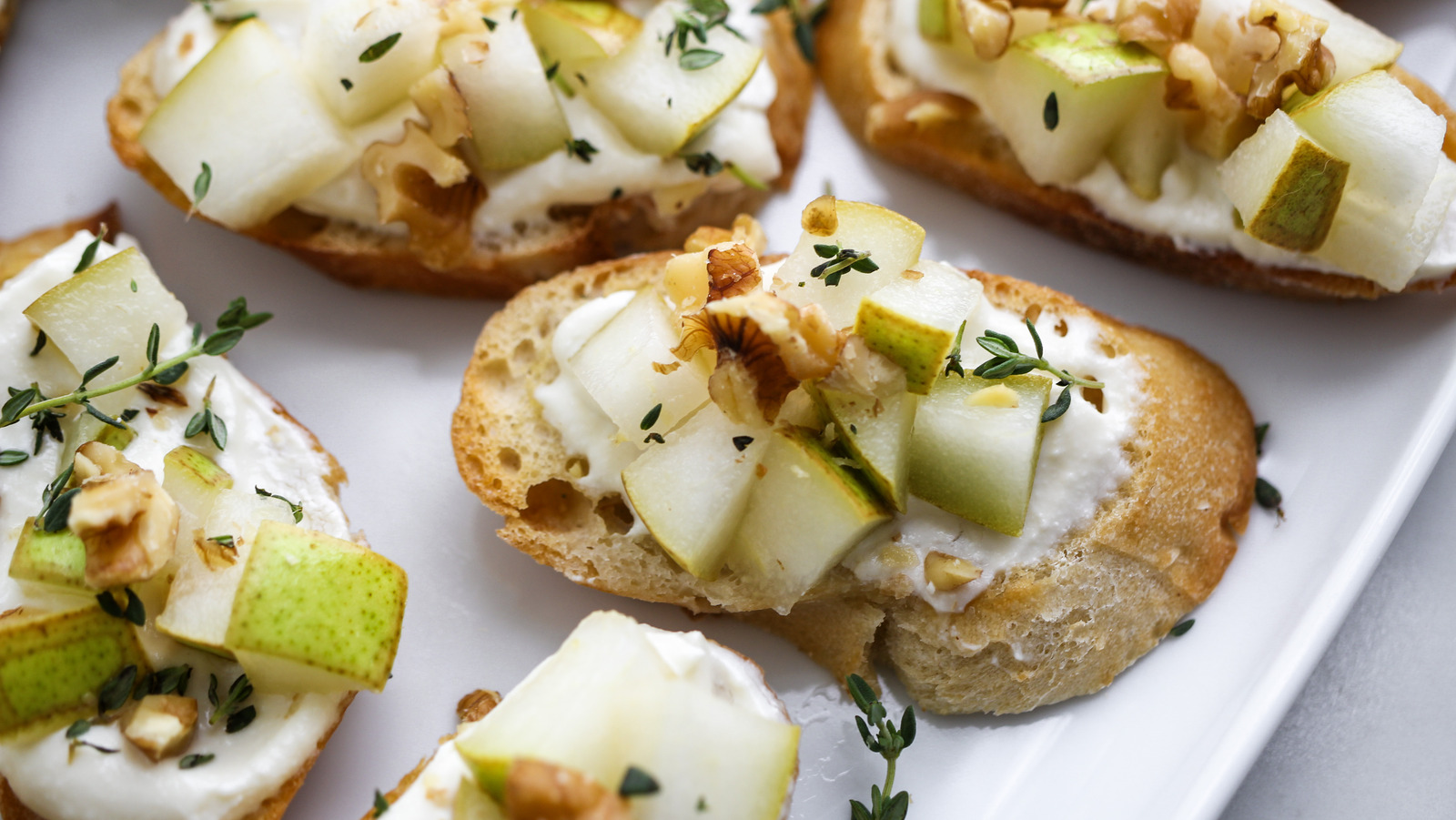 Pickled Pear Ricotta Crostini Recipe