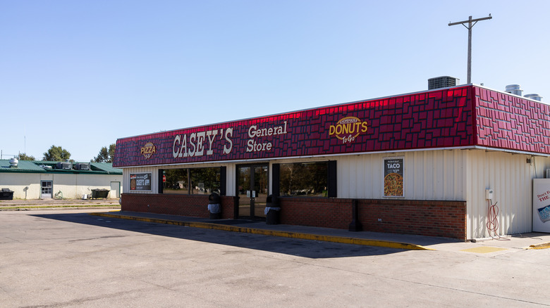 Exterior shot of a Casey's gas station general store