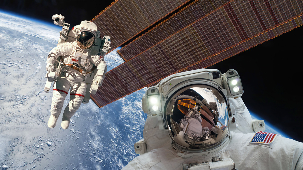 International Space Station and astronauts