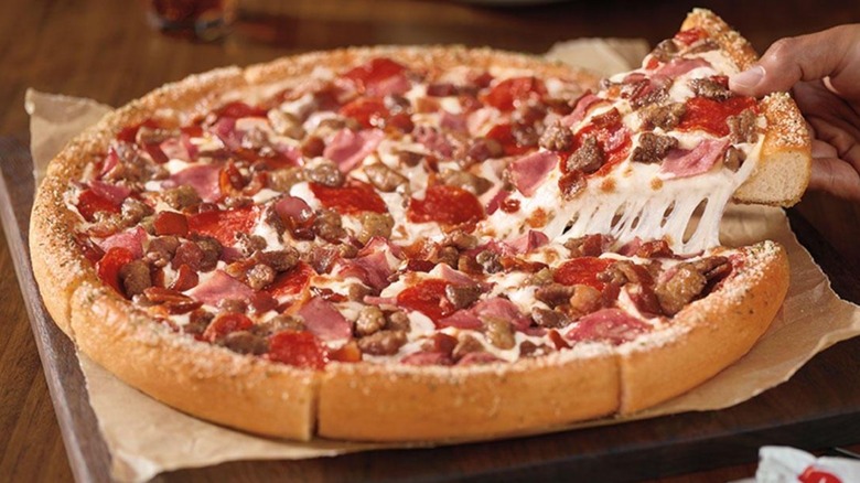 Pizza Hut sausage and pepperoni pie