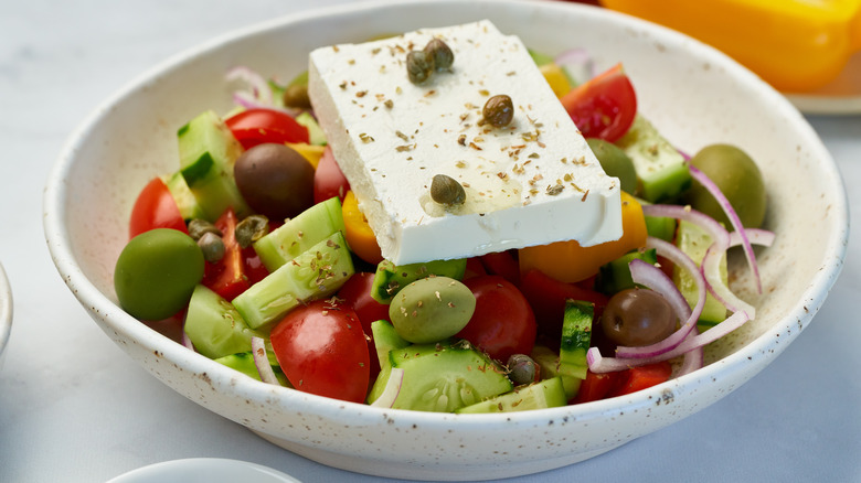 A vegetarian Greek salad