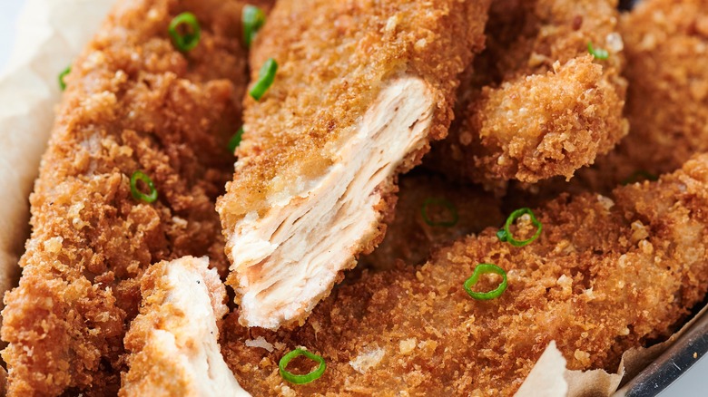 deep-fried OXO chicken cutlets 