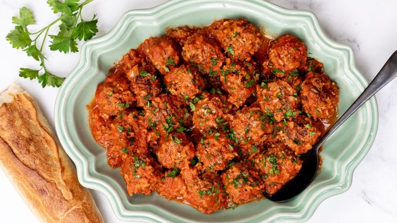 Porcupine Meatballs on a platter