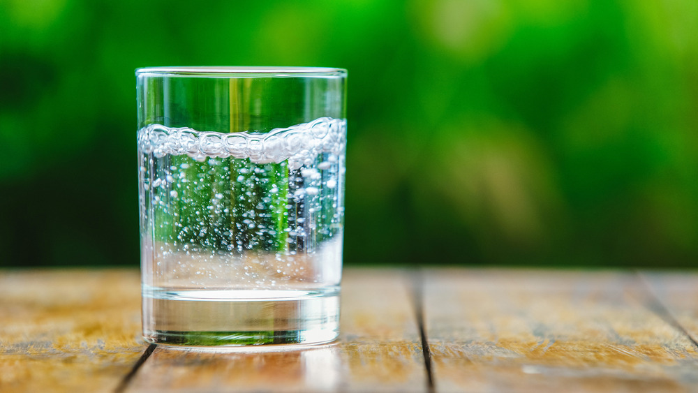 Glass of sparkling water