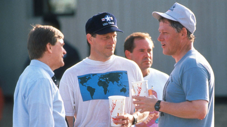 Bill Clinton drinking McDonald's soda
